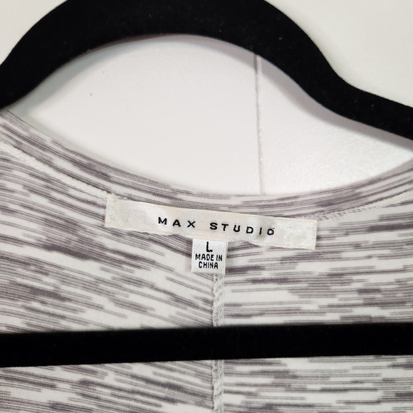 Max Studio Gray Sharkbite Hem Tunic Hi Low Dress 3/4 Sleeves Soft Stretchy Large - Picture 4 of 6